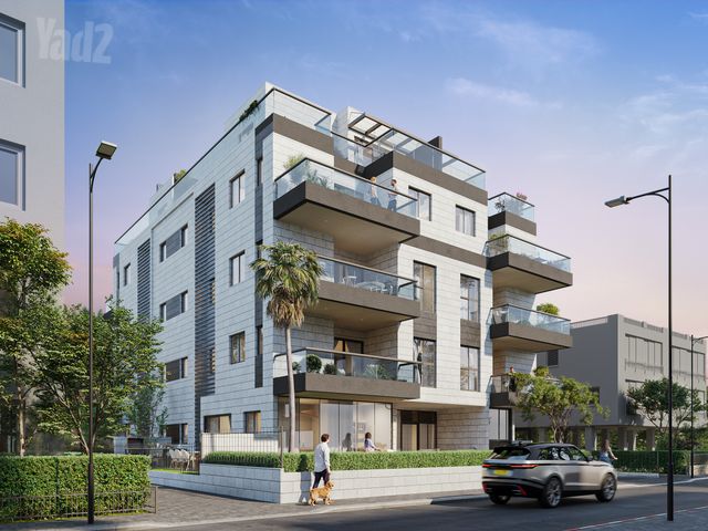 זמנהוף 10 חולון - חזית הבניין בשעת שקיעה